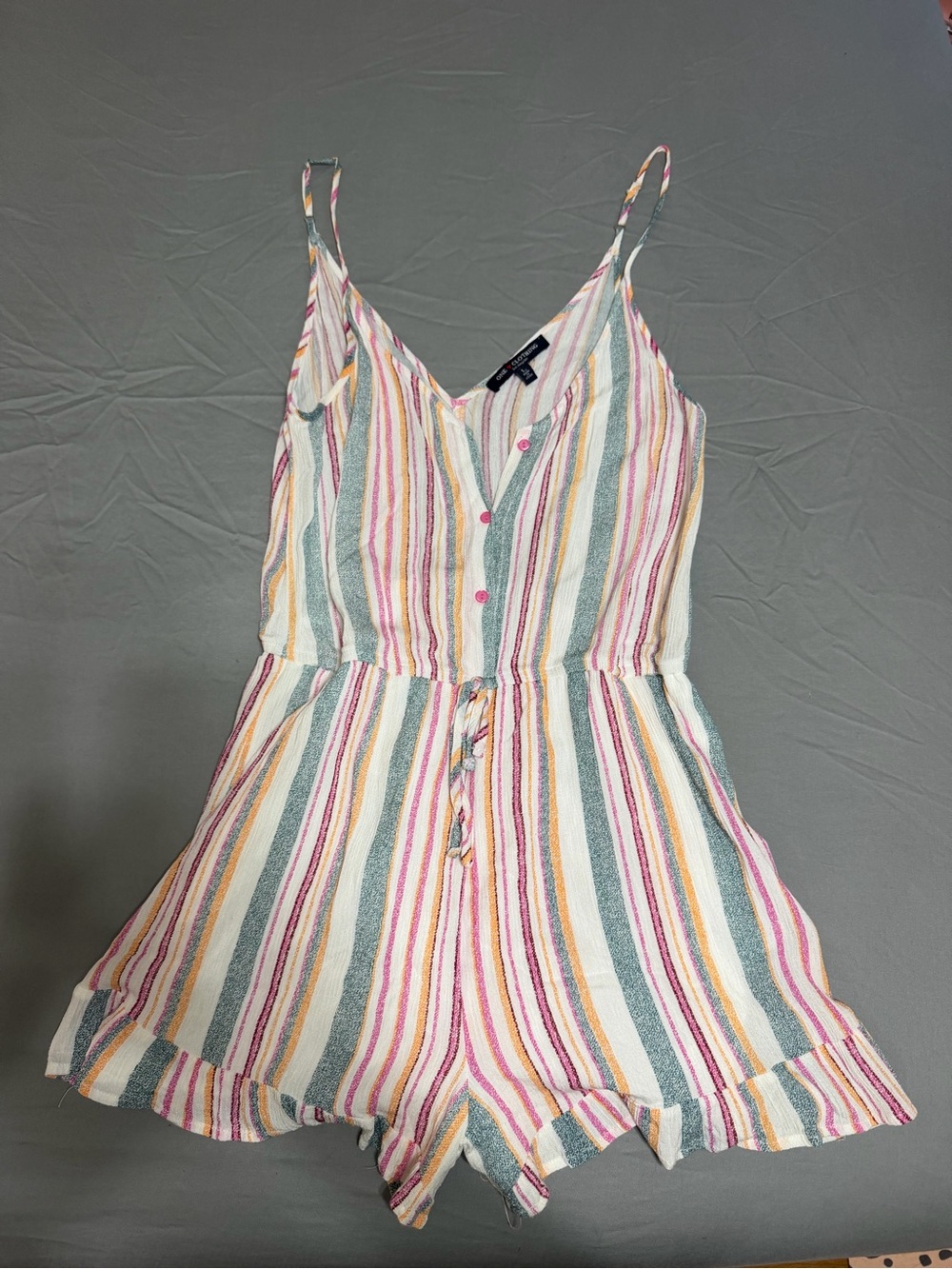 💥 WOMENS Striped Multicolor Spaghetti-Strap Romper